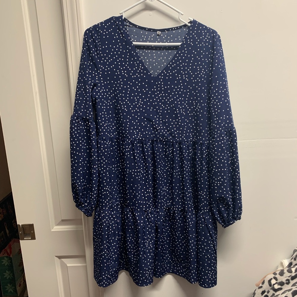 Tunic Dress V Neck- Flowy Swing Shift Dresse